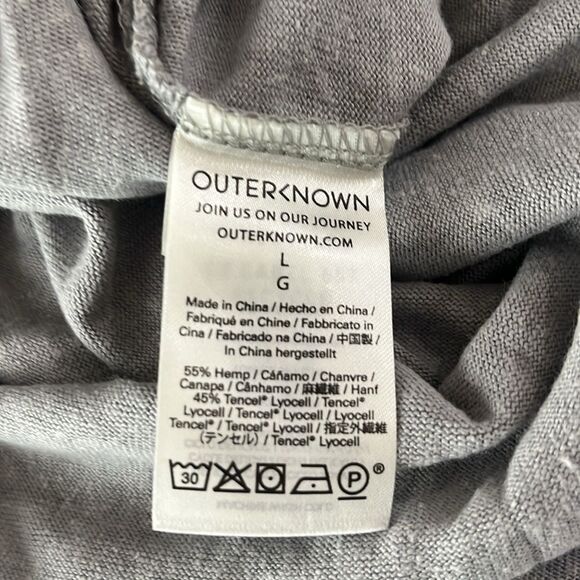 NWT Outerknown Neptune Tee Dress Short Sleeves Tshirt Dress L Gray - Picture 11 of 11